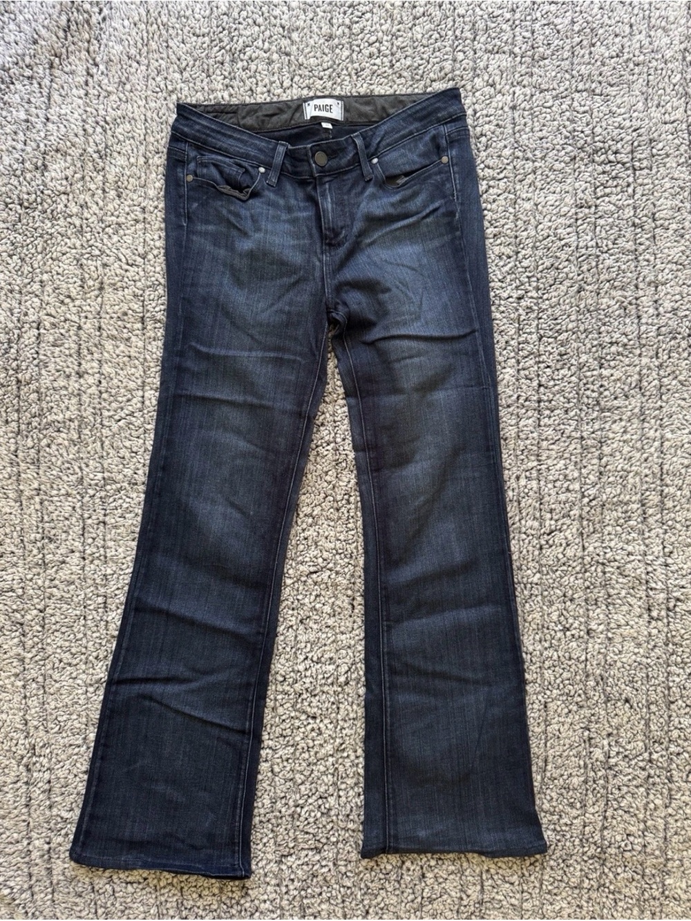 Paige Skyline Boot Jeans Womens 29 Blue Low Rise Bootcut Stretch Denim 29x28